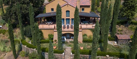 Italian Tuscan Villa on 41 acres, with vineyards, river, & guest house