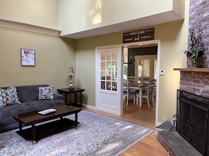 Living room with fireplace