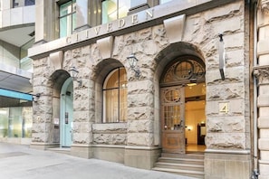 Cliveden is an old, loved, heritage-listed building with high ceilings and also features a rooftop swimming pool.