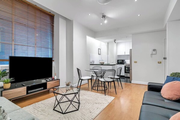 A compact but functional layout offers a seamless open layout, perfect for entertaining or relaxing at home.