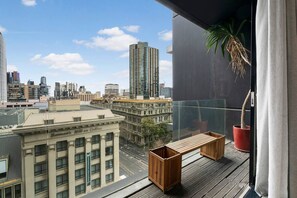 Stretch your legs on the breezy balcony while you sip on your morning coffee.