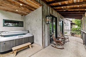Balcony and hot tub