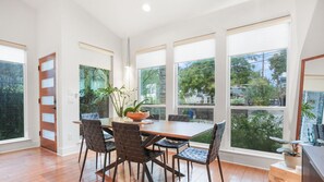 Awesome dining area for 6 with large windows and natural lighting