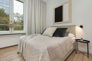 Cozy bedroom in the apartment. 