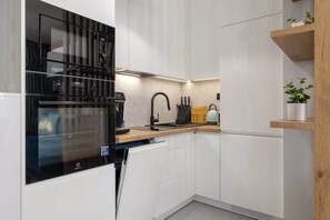 Modern, fully equipped kitchenette. 