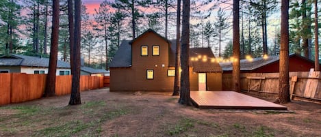 Lake Tahoe Patio with sunset views