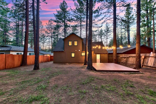 Lake Tahoe Patio with sunset views