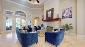 Family Room with Vaulted Ceilings