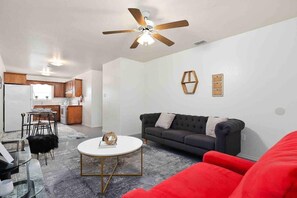 Enjoy your favorite TV show in the living room.
