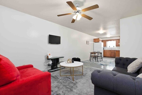 Enjoy your favorite TV show in the living room.