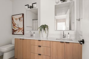 Ensuite bathroom of third bedroom with double vanity