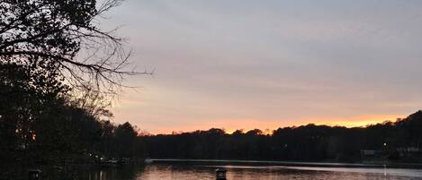 breath taking sunsets
on a lake with monster fish
