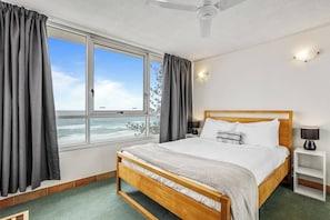 In the bedroom, rest easy in a comfortable queen-sized beds topped with hotel quality linens. There is ample wardrobe space for your belongings.