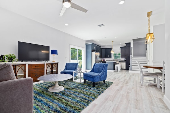 Spacious Living Room and Kitchen with Natural Light!