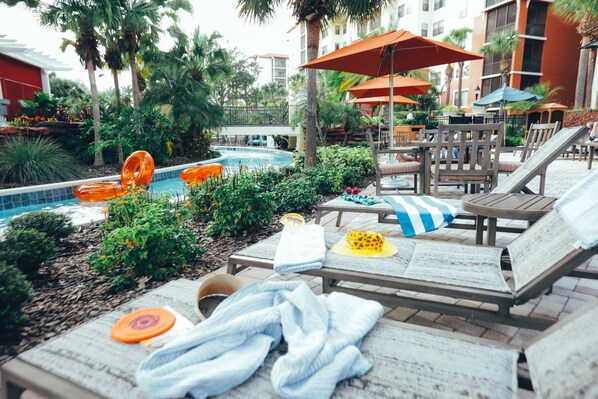 Set up right next to the Lazy River.