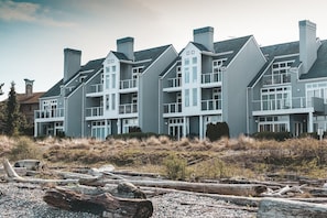 Private lawn and beach access takes you right to the sea.