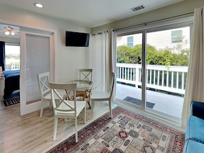 The living and dining area with seating for 4