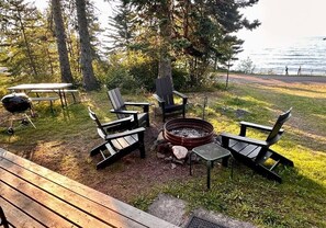 Enjoy your charcoal grill and picnic table