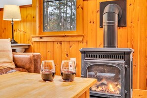 Cozy up next to the fireplace and enjoy a glass of wine!