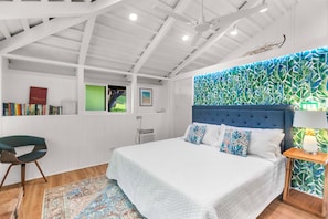 The master bedroom has been artfully designed for peace and relaxation.