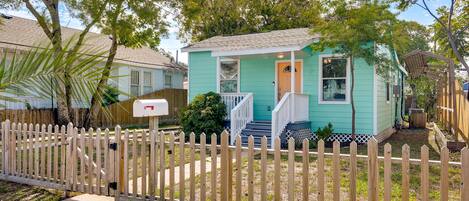 Galveston Vacation Rental | 2BR | 1BA | 900 Sq Ft | Stairs to Access
