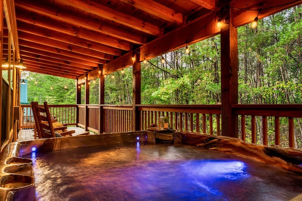 Relax in the hot tub