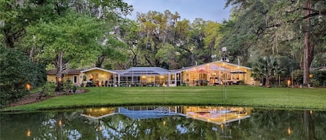 backyard, view of the house from the pond 