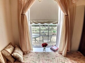 Sweet seating area with a view of Main Street.