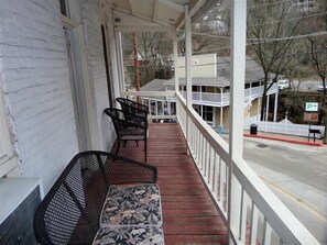 Patio overlooking the street