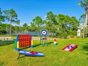 Back yard games and a lake view!