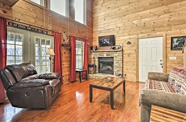 Living room with sleeper sofa.