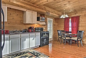 Kitchen with eat in area.
