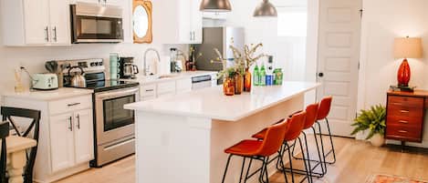 Planning a night in? Look no further - our kitchen is fully outfitted to host a evening or morning with friends and family!