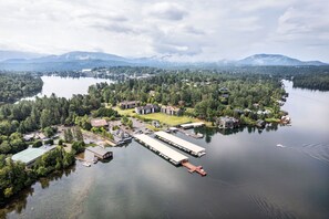 The marina area, with Lake Placid on the right and Mirror Lake on the left!