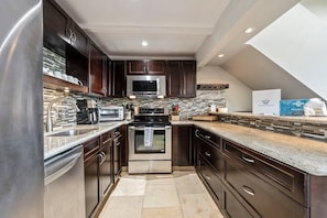 Remodeled kitchen with high end stainless appliances