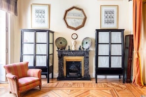 Two large wardrobes, one for hanging.