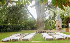 Outdoor banquet area