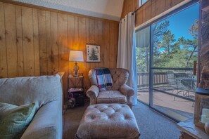 Cozy reading nook in the living room.