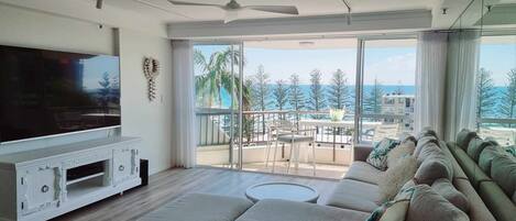 Hamptons /Beach styled apartment with stunning views all up the coastline.