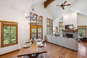 You have a private covered deck off the dining area to enjoy a BBQ or morning cup of coffee