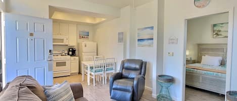 Only a hop, skip, and a jump from the Ocean State Dunes, you'll find this delightful one-bedroom condo. It comes fully equipped with a kitchen fit for a chef, a king-sized bed for regal snoozes, and a queen sleeper sofa for those impromptu 'movie night in' moments.