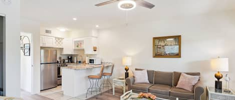 Beautifully Updated Living Room and Kitchen