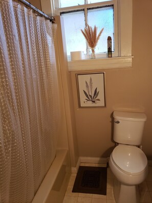 Full Bath with shower/tub and medicine cabinet