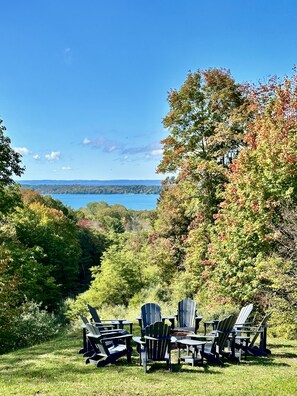 Back yard view of Torch Lake and Grand Traverse Bay