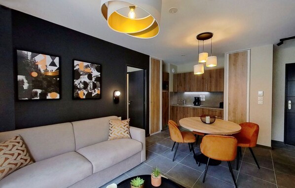 Comfortable pull-out sofa bed, perfect for relaxing by day and sleeping by night.