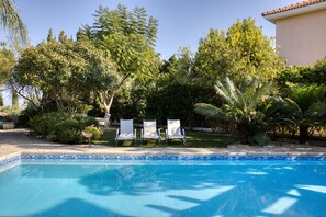 Enjoy the outdoor pool at Latchi Aria%27s stunning property%2E