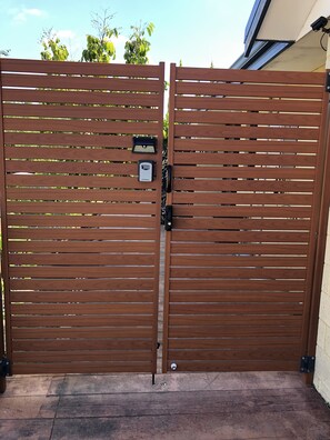 Guest suite is fully secured with your safety in mind behind locked gates.