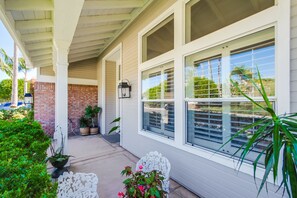 Side view of front patio