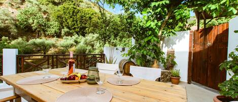 The outdoor dining area to enjoy unique meals outside!