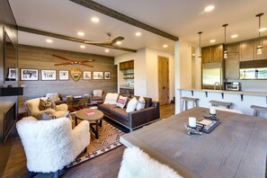 Living Room | Dining Area | Proximity to Ski Resort & Trails